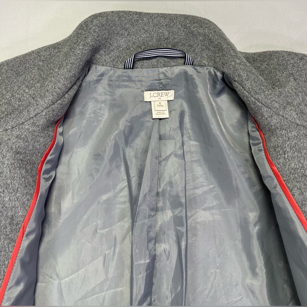 J. Crew Women's City Coat Jacket Classic Heather Gray - 0 Petite EUC - Picture 4 of 9